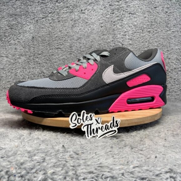 Nike Air Max 90 Wolf Grey Hyper Pink Size 10 Men Sneakers DM0029-010 - Picture 5 of 8